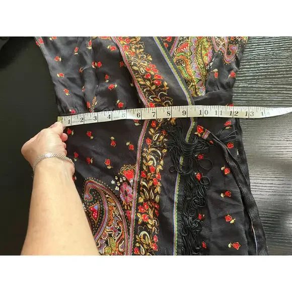 Gorgeous Zara Boho Paisley Wrap Dress with Fringe Details - Picture 7 of 8